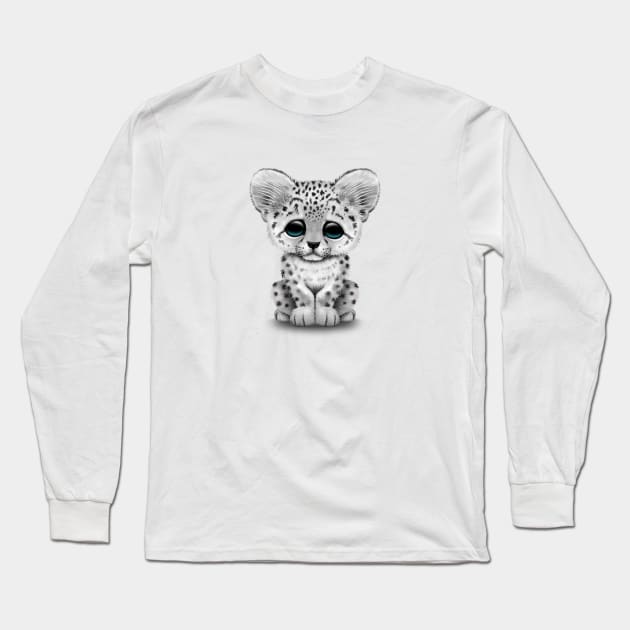 Cute Snow Leopard Cub Long Sleeve T-Shirt by jeffbartels